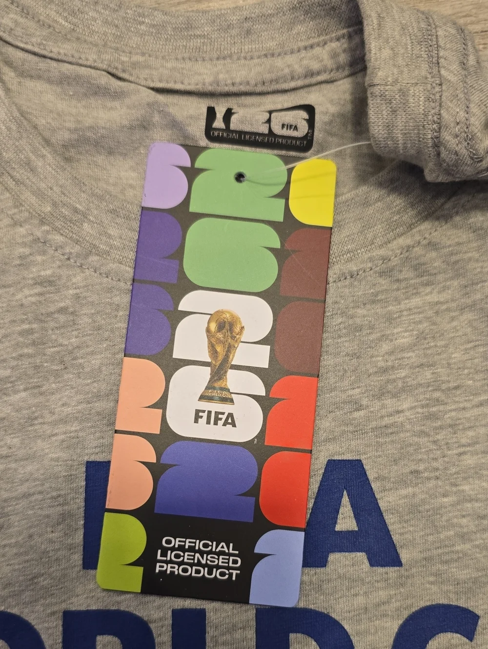 Fifa World Cup Soccer Gray T Shirt New 26 2026 Offical Licensed Short Sleeve - Picture 3 of 4